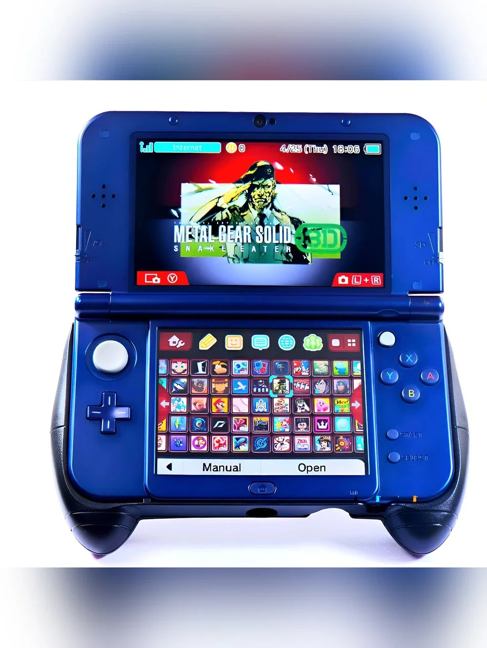 Nintendo New 3DS XL Blue Handheld Console | Plug & Play | Accessories & Content